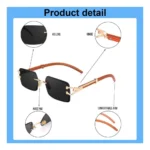 Classic Unisex UV400 Protection Sunglasses (Black) - Image 3