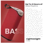 Plastic Rubber Wireless TG111 Bluetooth Speaker (Red) - Image 2