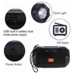 Plastic Rubber Wireless AO105 Bluetooth Speaker (Black) - Image 3
