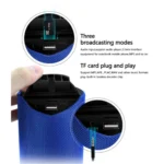 Plastic Rubber Wireless TG113 Bluetooth Speaker (Blue) - Image 3