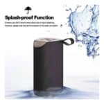 Plastic Rubber Wireless TG111 Bluetooth Speaker (Black) - Image 3