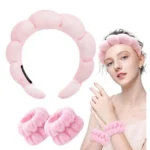 Generic Pack of 2 Spa Headband And Wristband Set (Pink)