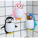 Generic Pack of 3 Wall Mounted Penguin Design Toothpaste Holder (Multicolor) - Image 2