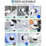 Generic 9 in 1 Cordless Electric Spin Scrubber (Multicolor) - Image 4