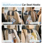 Generic Pack of 2 Leather Car Seat Headrest Hook (Black) - Image 3