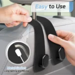 Generic Pack of 2 Leather Car Seat Headrest Hook (Black) - Image 2