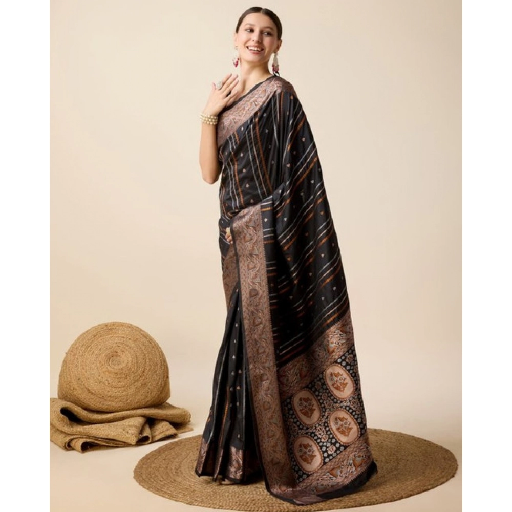 PID-65521-Women-s-Soft-Silk-Jacquard-Saree-With-Unstitched-Blouse-5-5-Mtr-Black-2-1000x1000-1.webp Generic Women's Soft Silk Jacquard Saree With Unstitched Blouse 5.5Mtr (Black) - Image 1