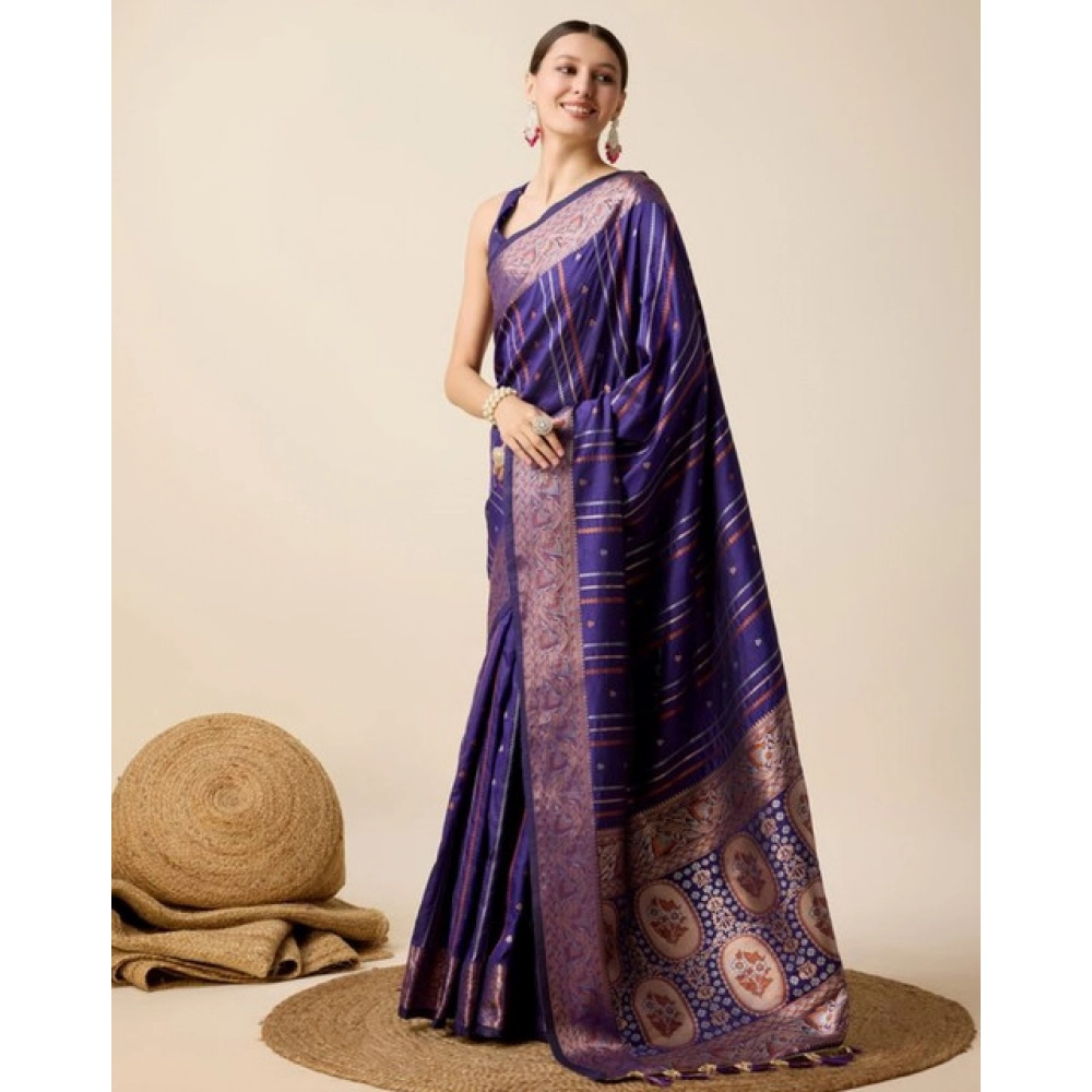 PID-65522-Women-s-Soft-Silk-Jacquard-Saree-With-Unstitched-Blouse-5-5-Mtr-Blue-2-1000x1000-1.webp Generic Women's Soft Silk Jacquard Saree With Unstitched Blouse 5.5Mtr (Blue) - Image 1