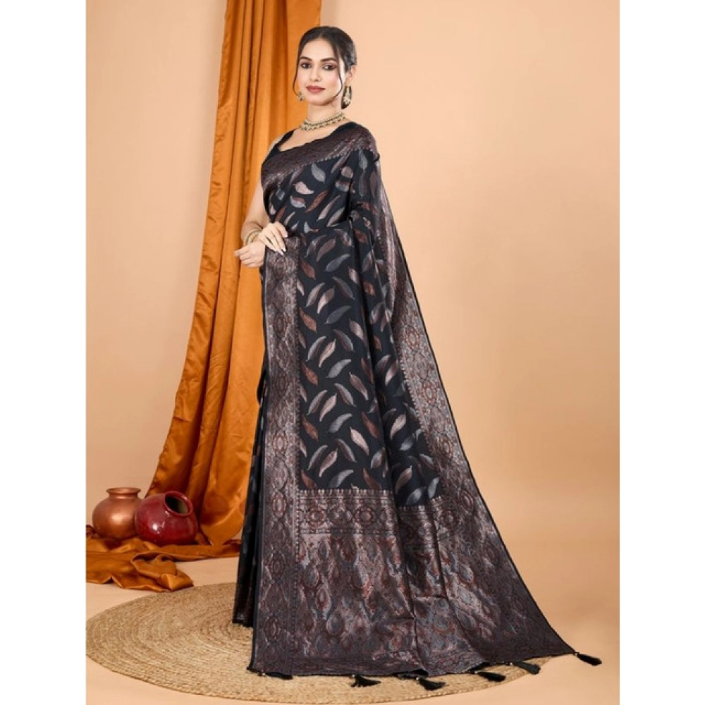 PID-65562-Women-s-Soft-Silk-Jacquard-Saree-With-Unstitched-Blouse-5-5-Mtr-Black-2-1000x1000-1.webp Generic Women's Soft Silk Jacquard Saree With Unstitched Blouse 5.5Mtr (Black) - Image 1
