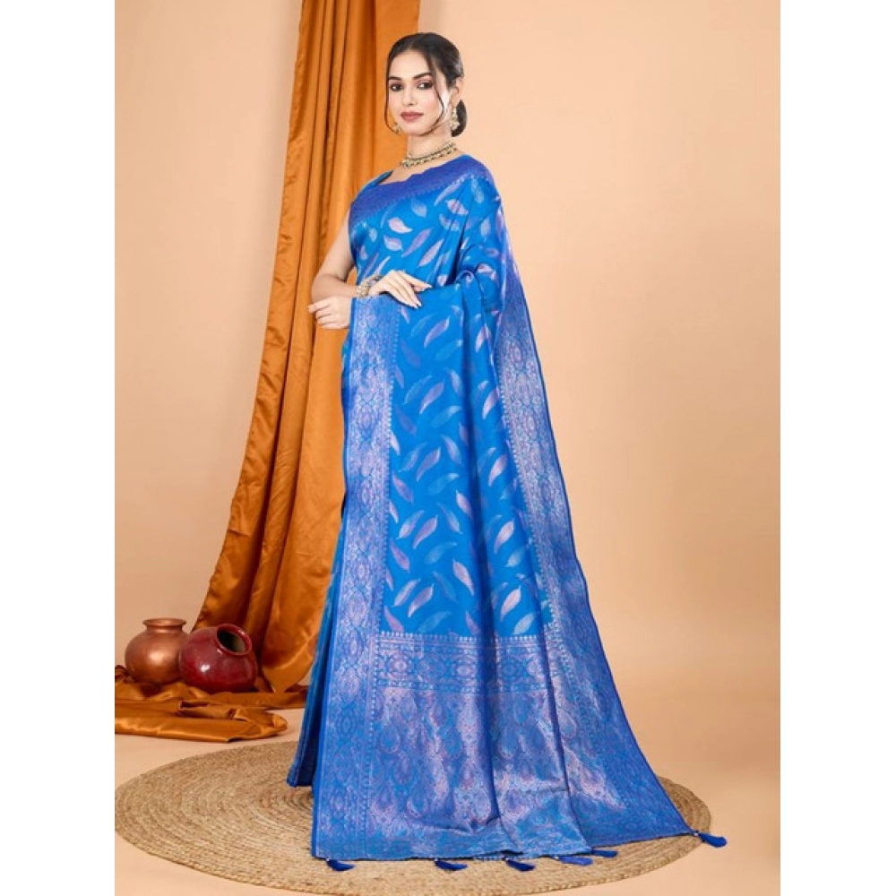 PID-65563-Women-s-Soft-Silk-Jacquard-Saree-With-Unstitched-Blouse-5-5-Mtr-Blue-2-1000x1000-1.webp Generic Women's Soft Silk Jacquard Saree With Unstitched Blouse 5.5Mtr (Blue) - Image 1