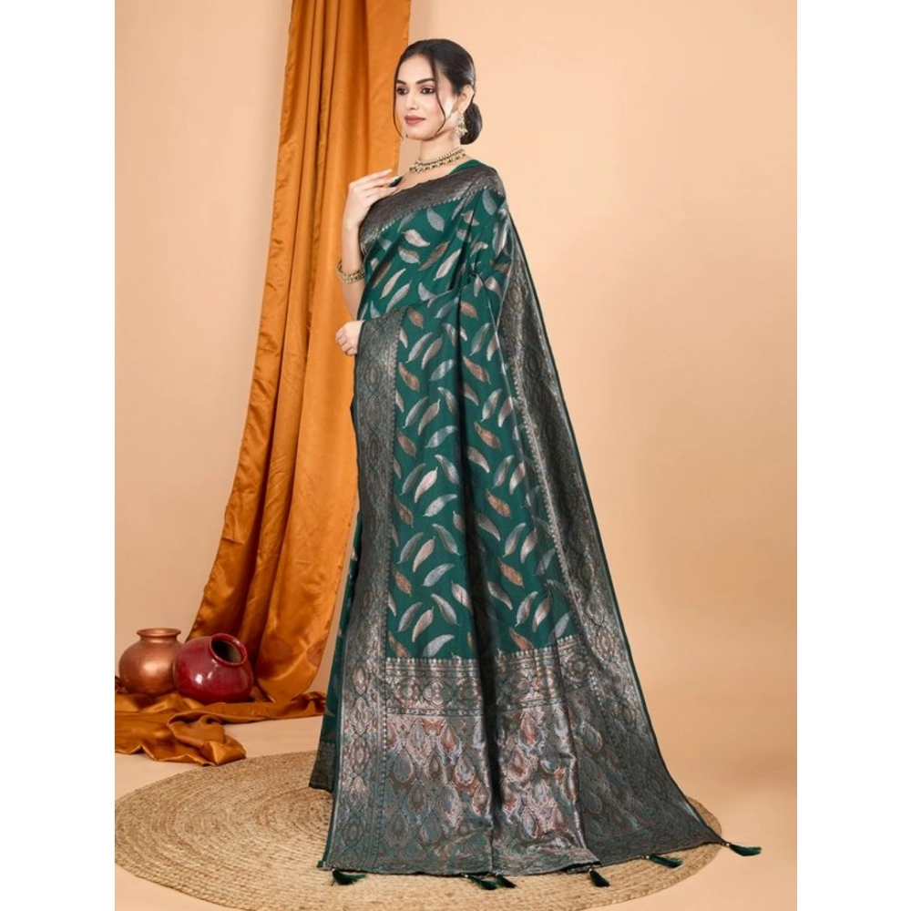 PID-65564-Women-s-Soft-Silk-Jacquard-Saree-With-Unstitched-Blouse-5-5-Mtr-Green-2-1000x1000-1.webp Generic Women's Soft Silk Jacquard Saree With Unstitched Blouse 5.5Mtr (Green) - Image 1