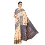 Generic Women's Raw_Silk Woven_Motif Saree With Unstitched Blouse 5.5Mtr (Off_White) - Image 3