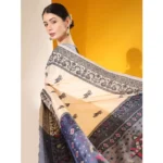 Generic Women's Raw_Silk Woven_Motif Saree With Unstitched Blouse 5.5Mtr (Off_White) - Image 2