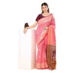 Generic Women's Raw_Silk Woven_Motif Saree With Unstitched Blouse 5.5Mtr (Pink) - Image 3