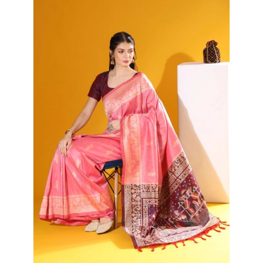 PID-65651-Generic-Women-S-Raw-Silk-Woven-Motif-Saree-With-Unstitched-Blouse-5-5-Mtr-Pink-2-1000x1000-1.webp Generic Women's Raw_Silk Woven_Motif Saree With Unstitched Blouse 5.5Mtr (Pink) - Image 1