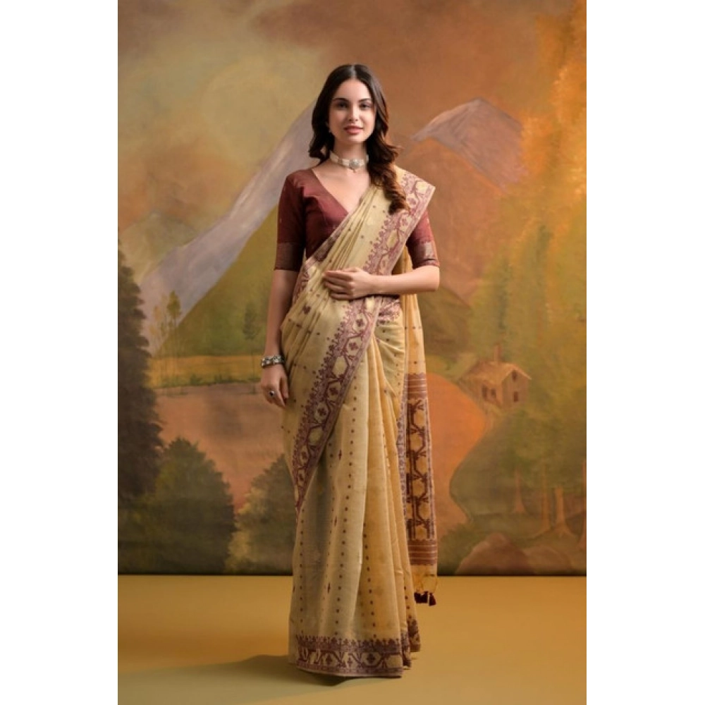 PID-65701-Generic-Women-S-Blended-Cotton-Woven-Saree-With-Unstitched-Blouse-5-5-Mtr-Light-Beige-2-1000x1000-1.webp Generic Women's Blended_Cotton Woven Saree With Unstitched Blouse 5.5Mtr (Light_Beige) - Image 1