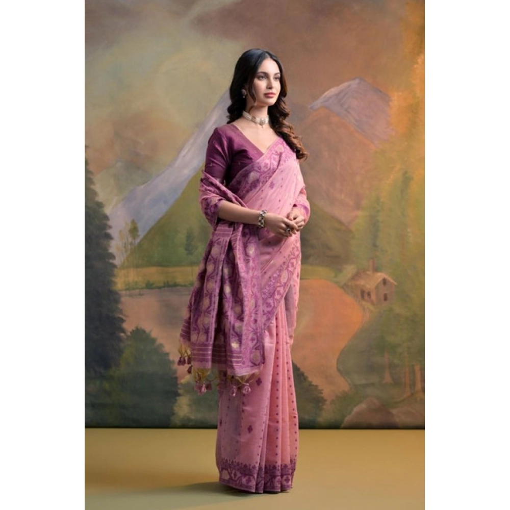 PID-65702-Generic-Women-S-Blended-Cotton-Woven-Saree-With-Unstitched-Blouse-5-5-Mtr-Pink-2-1000x1000-1.webp Generic Women's Blended_Cotton Woven Saree With Unstitched Blouse 5.5Mtr (Pink) - Image 1