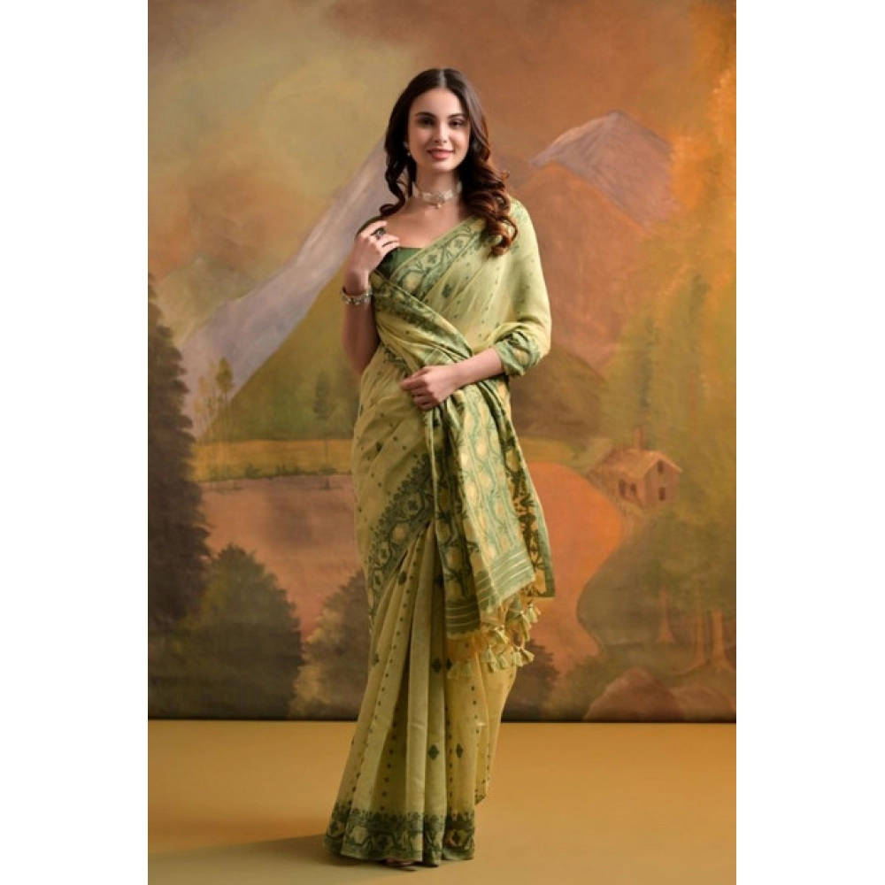 PID-65703-Generic-Women-S-Blended-Cotton-Woven-Saree-With-Unstitched-Blouse-5-5-Mtr-Light-Green-2-1000x1000-1.webp Generic Women's Blended_Cotton Woven Saree With Unstitched Blouse 5.5Mtr (Light_Green) - Image 1