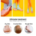 Generic Pack of 2 Half Gel Cotton Heel Socks (Blue) - Image 3