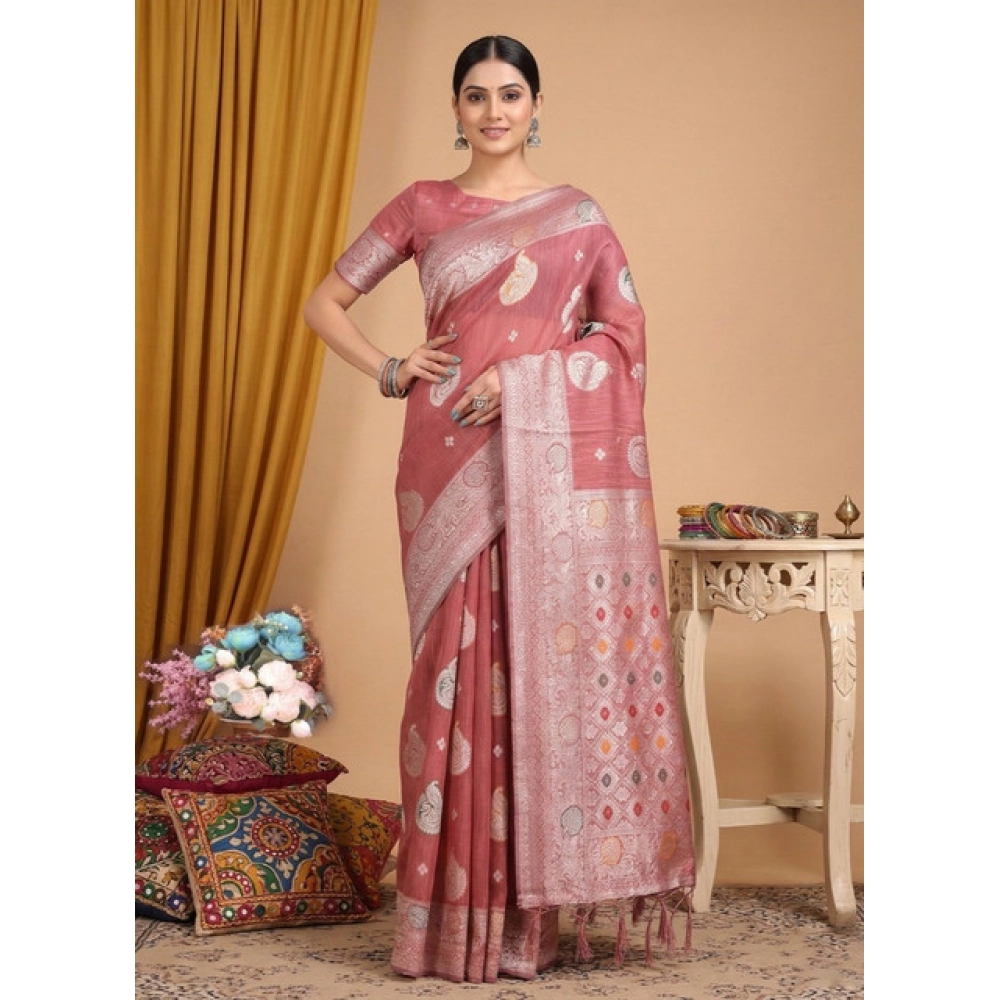 PID-67036-Women-s-Linen-Cotton-Printed-Saree-With-Unstitched-Blouse-5-5-Mtr-Pink-1-1000x1000-1.webp Generic Women's Linen Cotton Printed Saree With Unstitched Blouse 5.5Mtr (Pink) - Image 1