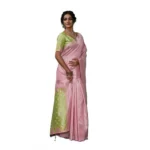 Generic Women's Linen Cotton Printed Saree With Unstitched Blouse 5.5Mtr (Pink) - Image 4