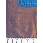Generic Women's Banarasi Silk Printed Saree With Unstitched Blouse 5.5Mtr (Royal Blue) - Image 2