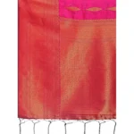 Generic Women's Banarasi Silk Printed Saree With Unstitched Blouse 5.5Mtr (Magenta) - Image 2