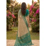 Generic Women's Cotton Printed Saree With Unstitched Blouse 5.5Mtr (Multicolor) - Image 4