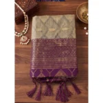 Generic Women's Cotton Printed Saree With Unstitched Blouse 5.5Mtr (Multicolor) - Image 3