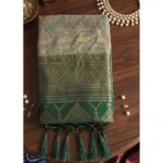 Generic Women's Cotton Printed Saree With Unstitched Blouse 5.5Mtr (Multicolor) - Image 3