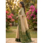 Generic Women's Cotton Printed Saree With Unstitched Blouse 5.5Mtr (Multicolor) - Image 2