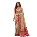 Generic Women's Cotton Printed Saree With Unstitched Blouse 5.5Mtr (Multicolor) - Image 5