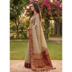 Generic Women's Cotton Printed Saree With Unstitched Blouse 5.5Mtr (Multicolor) - Image 3