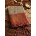 Generic Women's Cotton Printed Saree With Unstitched Blouse 5.5Mtr (Multicolor) - Image 2
