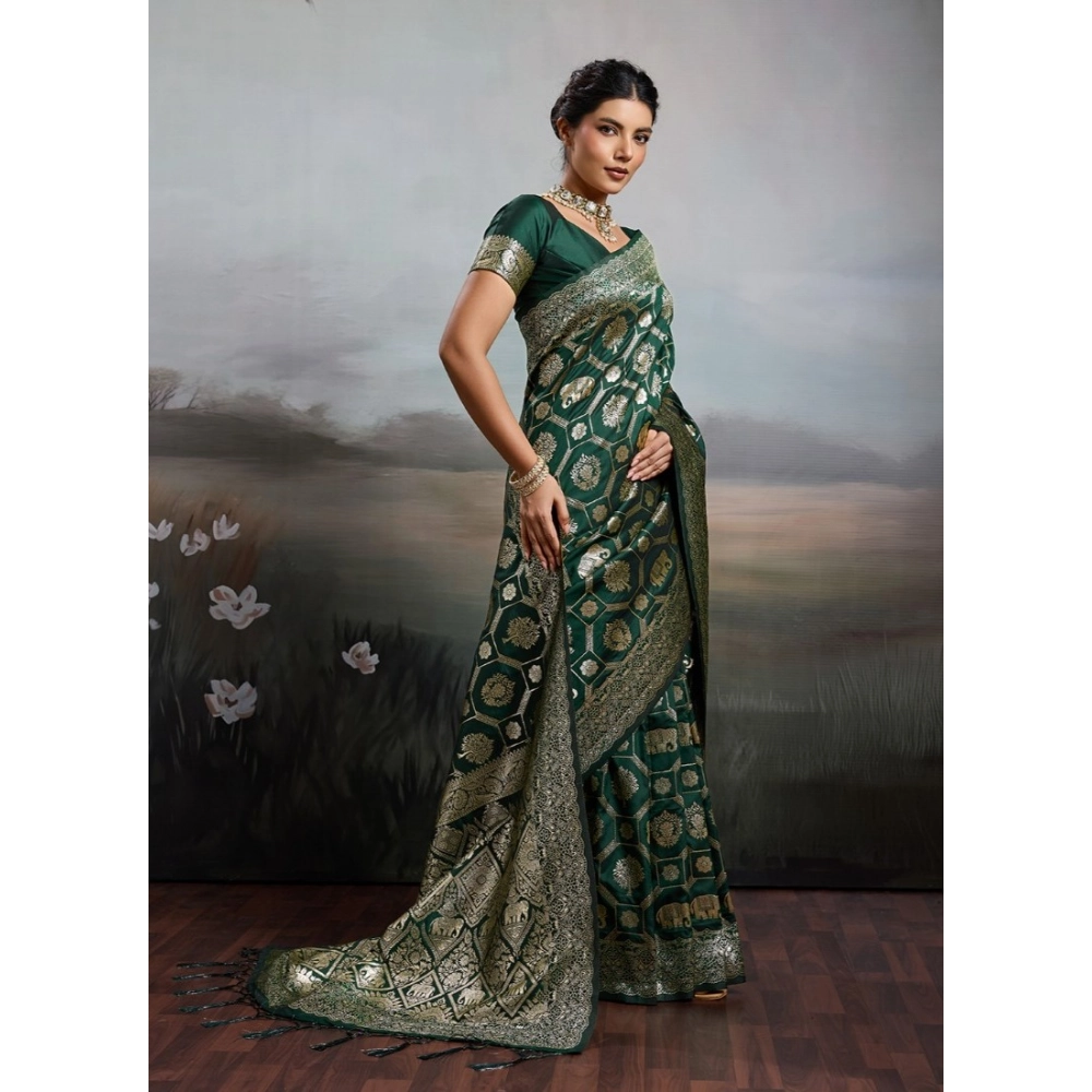 PID-67091-Women-s-Silk-Blend-Printed-Saree-With-Unstitched-Blouse-5-5-Mtr-Bottal-Green-1-1000x1000-1.webp Generic Women's Silk Blend Printed Saree With Unstitched Blouse 5.5Mtr (Bottel Green) - Image 1