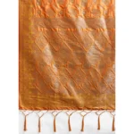 Generic Women's Silk Blend Printed Saree With Unstitched Blouse 5.5Mtr (Orange) - Image 2