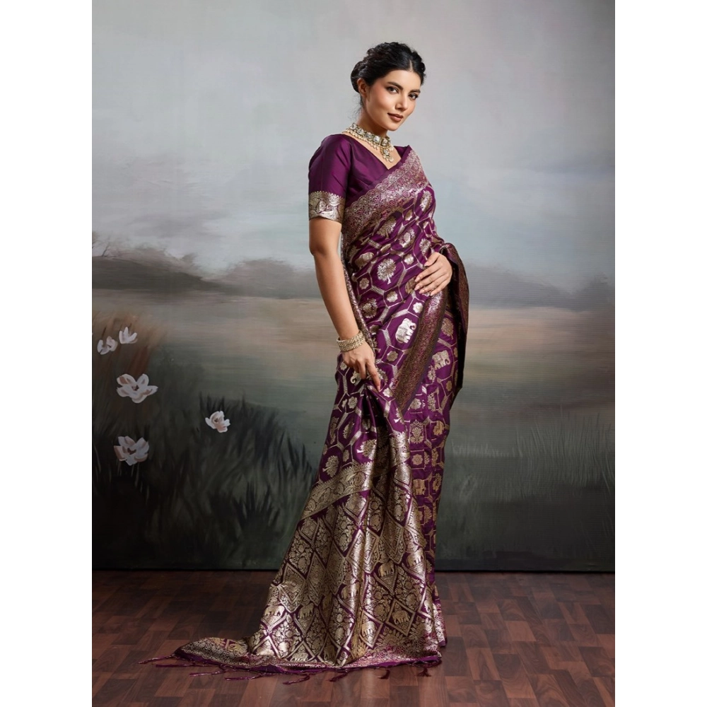 PID-67094-Women-s-Silk-Blend-Printed-Saree-With-Unstitched-Blouse-5-5-Mtr-Wine-1-1000x1000-1.webp Generic Women's Silk Blend Printed Saree With Unstitched Blouse 5.5Mtr (Wine) - Image 1