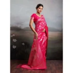 Generic Women's Silk Blend Printed Saree With Unstitched Blouse 5.5Mtr (Pink)
