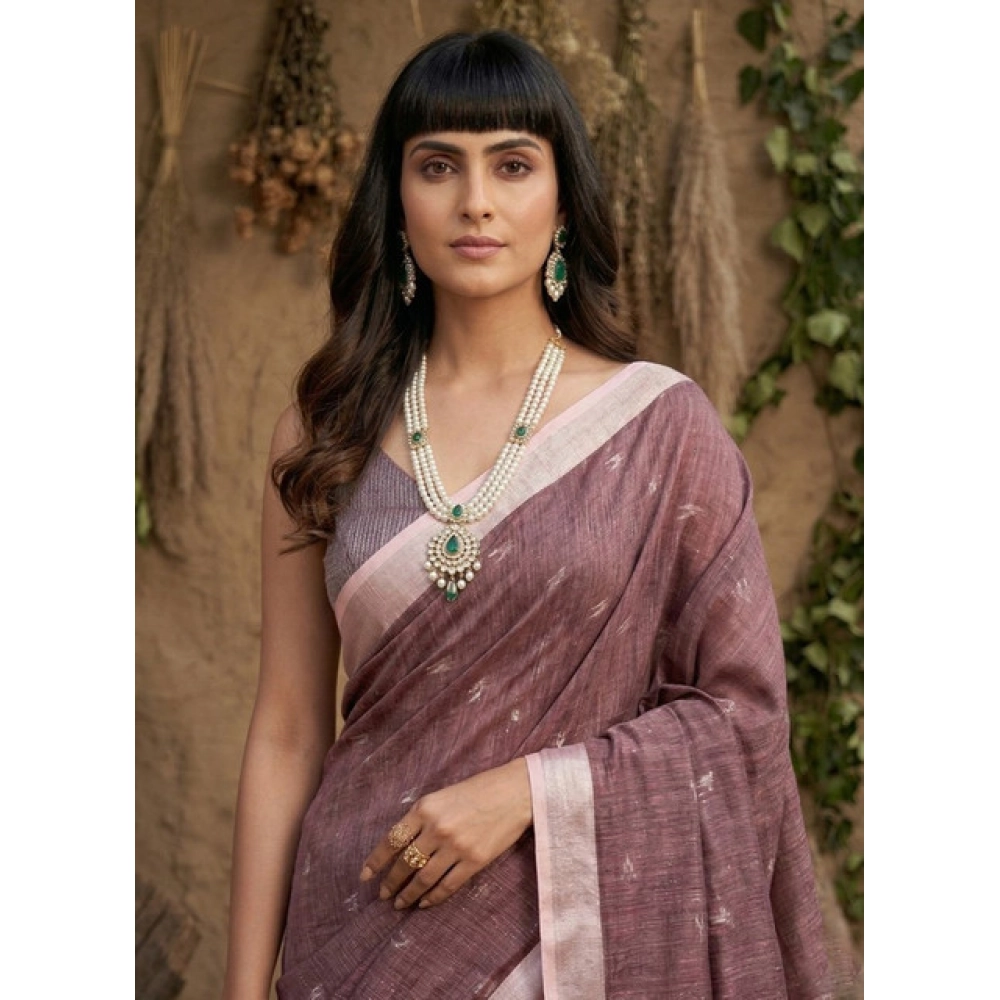 PID-67100-Women-s-Linen-Cotton-Printed-Saree-With-Unstitched-Blouse-5-5-Mtr-Purple-1-1000x1000-1.webp Generic Women's Linen Cotton Printed Saree With Unstitched Blouse 5.5Mtr (Purple) - Image 1