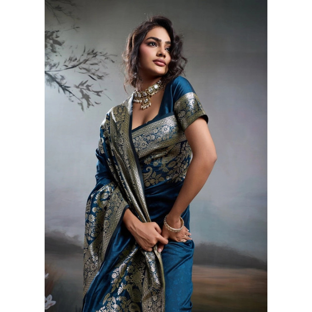 PID-67104-Women-s-Silk-Blend-Printed-Saree-With-Unstitched-Blouse-5-5-Mtr-Navy-Blue-1-1000x1000-1.webp Generic Women's Silk Blend Printed Saree With Unstitched Blouse 5.5Mtr (Navy Blue) - Image 1
