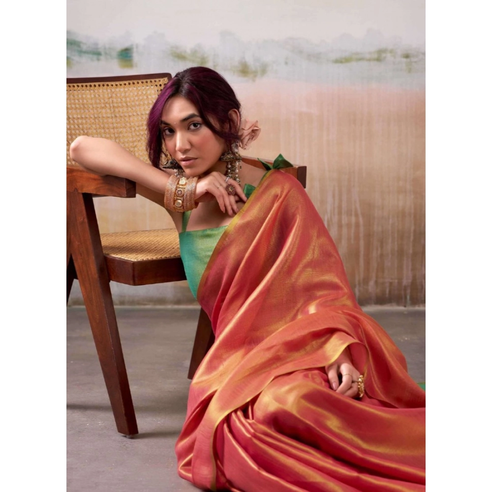 PID-67118-Women-s-Tissue-Silk-Soild-Saree-With-Unstitched-Blouse-5-5-Mtr-Peach-1-1000x1000-1.webp Generic Women's Tissue Silk Solid Saree With Unstitched Blouse 5.5Mtr (Peach) - Image 1