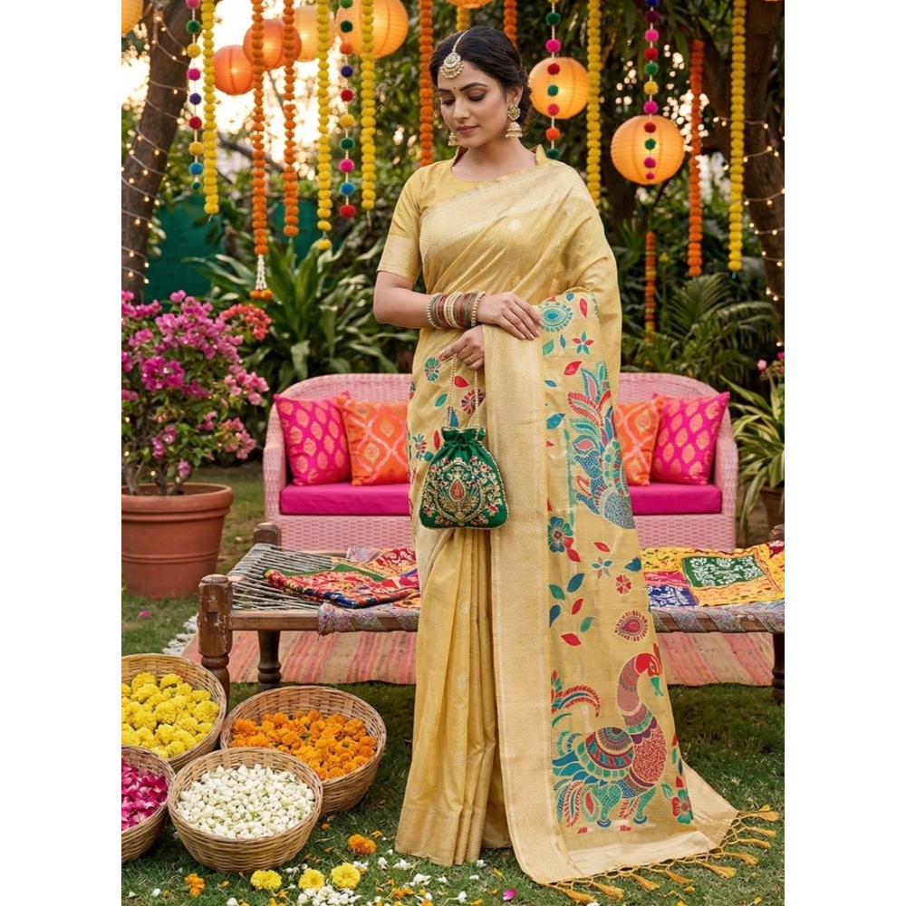 PID-67127-Generic-Women-s-Linen-Cotton-Floral-Embroiderd-Saree-With-Unstitched-Blouse-5-5-Mtr-Yellow-1000x1000-1.webp Generic Women's Linen Cotton Floral Embroidered Saree With Unstitched Blouse 5.5Mtr (Yellow) - Image 1
