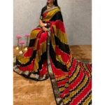Generic Women's Dola Silk Embellished Saree With Unstitched Blouse 5.5Mtr (Multicolor)
