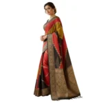 Generic Women's Dola Silk Embellished Saree With Unstitched Blouse 5.5Mtr (Multicolor) - Image 4