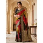 Generic Women's Dola Silk Embellished Saree With Unstitched Blouse 5.5Mtr (Multicolor) - Image 2