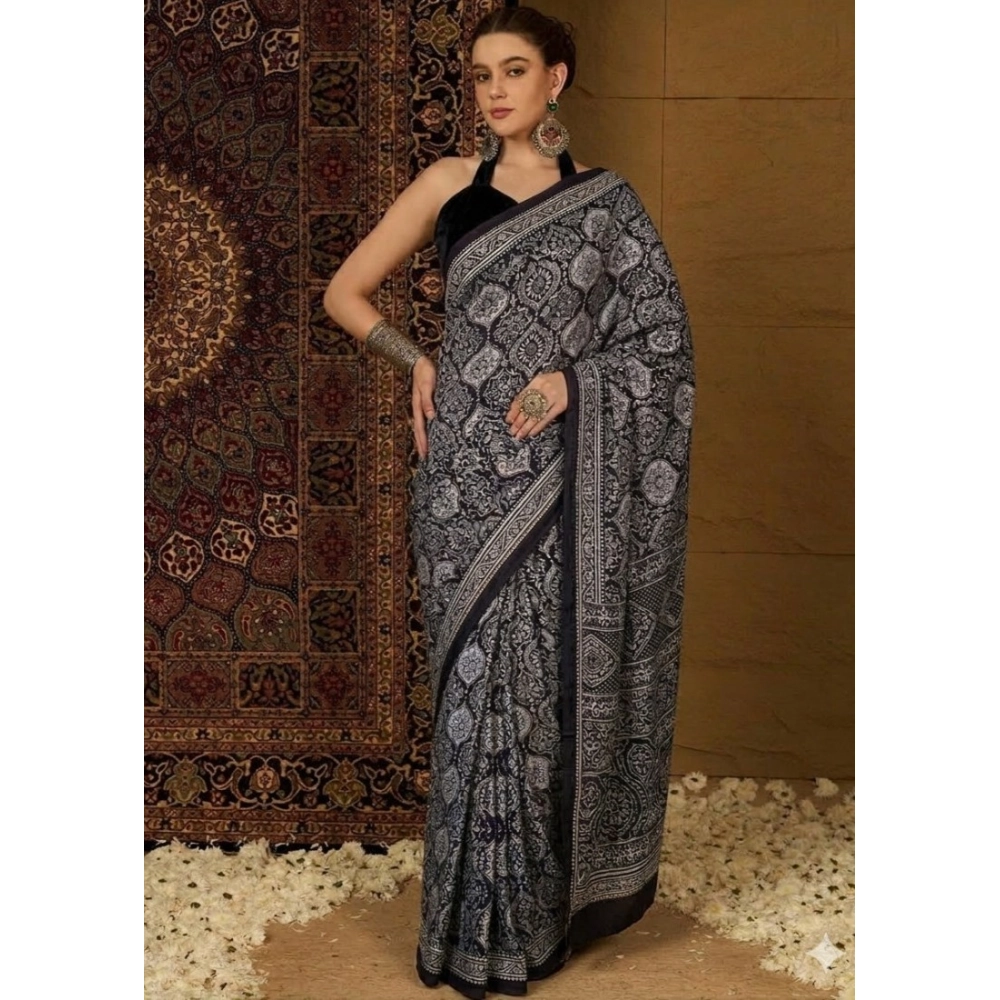 PID-67145-Women-s-Crepe-Printed-Saree-With-Unstitched-Blouse-5-5-Mtr-Black-1-1000x1000-1.webp Generic Women's Crepe Printed Saree With Unstitched Blouse 5.5Mtr (Black) - Image 1