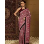 Generic Women's Crepe Printed Saree With Unstitched Blouse 5.5Mtr (Maroon)