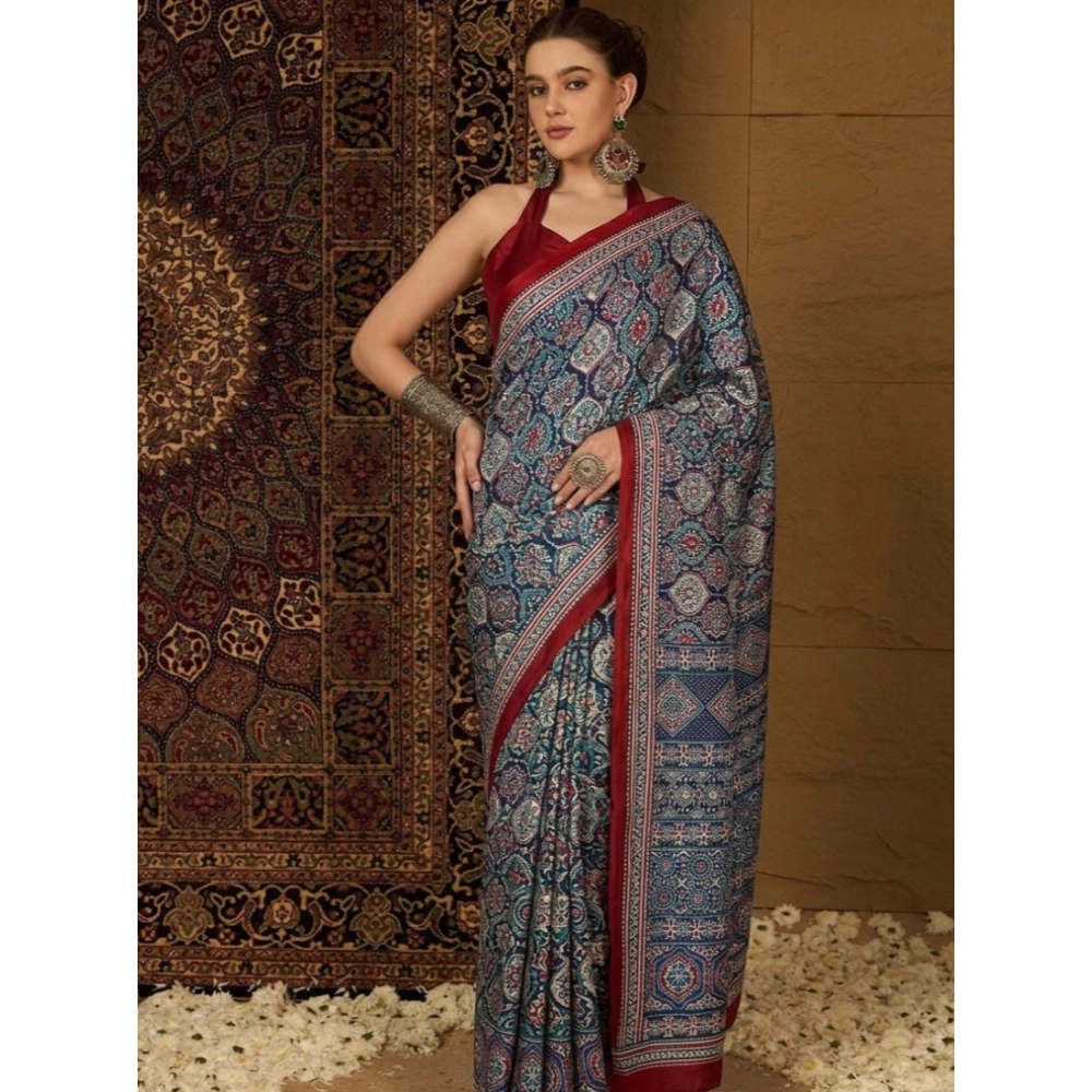 PID-67147-Women-s-Crepe-Printed-Saree-With-Unstitched-Blouse-5-5-Mtr-Navy-Blue-1-1000x1000-1.webp Generic Women's Crepe Printed Saree With Unstitched Blouse 5.5Mtr (Navy Blue) - Image 1