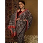 Generic Women's Crepe Printed Saree With Unstitched Blouse 5.5Mtr (Multicolor)