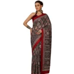 Generic Women's Crepe Printed Saree With Unstitched Blouse 5.5Mtr (Multicolor) - Image 5